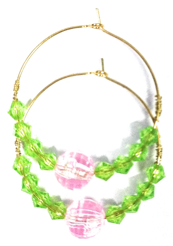 NIBRAS Yellow Tyre-Cut Crystal Seed Hoop Earrings - B09KC1GWXS, 3 gm, 4cm x 4cm x 1cm